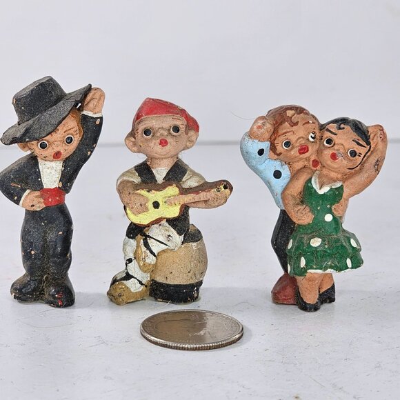 Vintage Spanish Mud People Musician With Dancers Figurine Terracotta - Picture 6 of 7